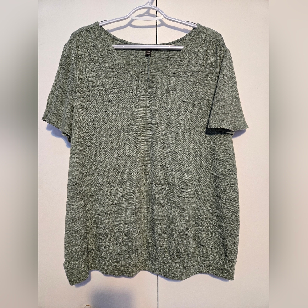 Lane Bryant Olive Textured Knit Top